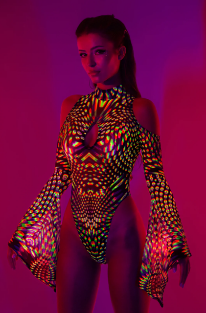 Neon Pulsar Mesh Bodysuit bad024