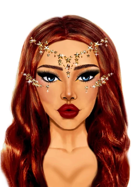 Golden Star Face Jewels EYE050