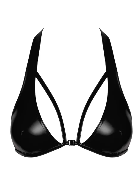 Bralette strappy elastic wetlook F391