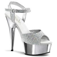 Zilveren Glitter Sandaal Del609-Zilver