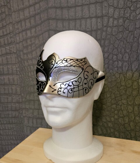 Zwart-Zilver Heren Masker Schimara16