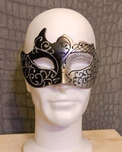 Zwart-Zilver Heren Masker Schimara16 2