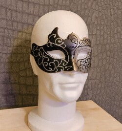 Zwart-Zilver Heren Masker Schimara16 3